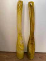 Zware Glazen Decoratie Vazen Set- Carolina Designs, Geel, Ophalen of Verzenden, Minder dan 50 cm, Glas