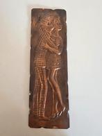 Vintage seventees wandpaneeltje van koper verliefd stelletje, Ophalen of Verzenden