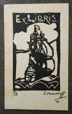 Exlibris L.C. Westhoff (1921) nummer 8/8 (schip, VOC), Antiek en Kunst, Kunst | Etsen en Gravures, Ophalen of Verzenden