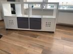 Witte Ikea Kallax kast met 8 vakken + bakken, Ophalen, Met plank(en), Kunststof, 50 tot 100 cm