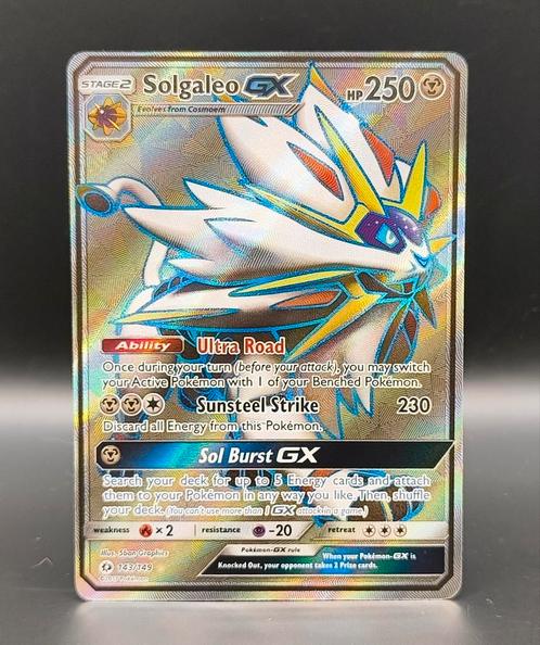 Solgaleo GX SUM 143, Hobby en Vrije tijd, Verzamelkaartspellen | Pokémon, Zo goed als nieuw, Losse kaart, Ophalen of Verzenden