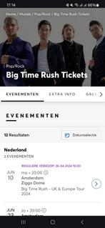 Tickets Big Time Rush Ziggo Dome 10 Juni staanplaatsen, Tickets en Kaartjes, Juni, Drie personen of meer