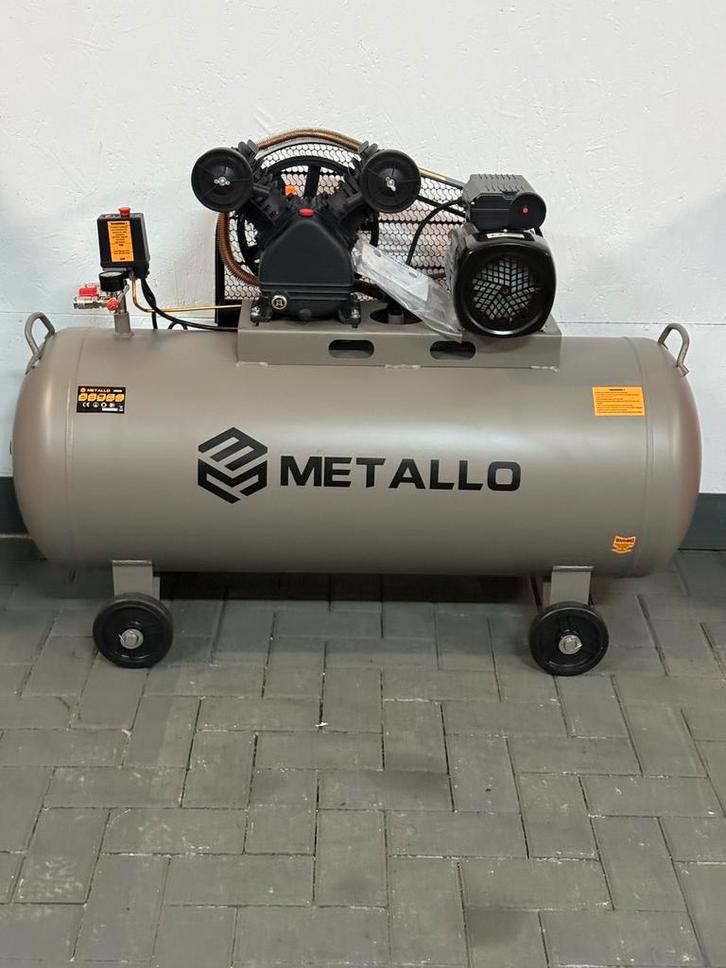 ### Metallo 200 L compressor  uit voorraad ‼️, Doe-het-zelf en Verbouw, Compressors, Nieuw, 6 tot 10 bar, 100 liter of meer, Geluidgedempt