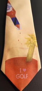 Golf stropdas geel I love Golf en the 19th hole, Ophalen of Verzenden, Nieuw, Geel