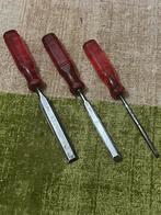 Vintage 3/Stuks Nooitgedagt HoutBeitel afmeting 18-12-6 mm, Ophalen of Verzenden