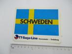 sticker oud Zweden TT SAGA line vlag sweden auto truck retro, Verzenden, Zo goed als nieuw, Bedrijf of Vereniging