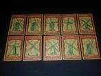 Lucifersdoos plaatjes serie Molens 10x, Verzamelen, Ophalen of Verzenden, Nieuw, Luciferdoosjes of -merken