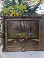 Oud schilderij op doek - 61x52 cm, Antiek en Kunst, Kunst | Schilderijen | Klassiek, Ophalen