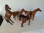 4 paarden (handwerk) met leer bekleed, Antiek en Kunst, Curiosa en Brocante, Ophalen of Verzenden