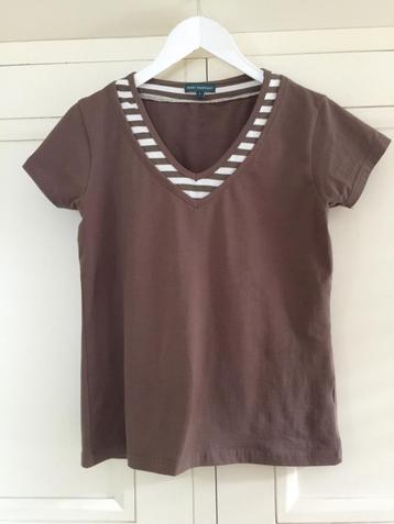 Vlot taupe/wit shirt M/L beschikbaar voor biedingen