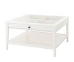 salontafel met glazen blad Ikea Liatorp, Huis en Inrichting, Tafels | Salontafels, 100 tot 150 cm, Vierkant, Zo goed als nieuw