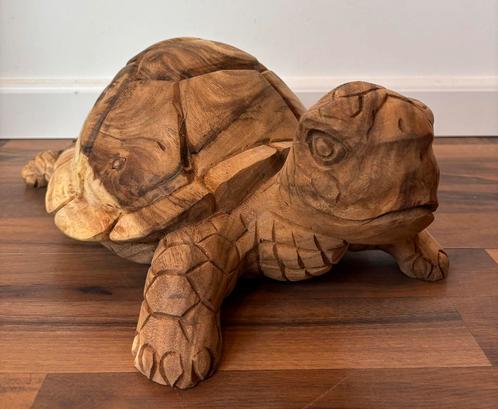 Suar-houten schildpad +/- 45cm lang +/- 30cm breed, Antiek en Kunst, Kunst | Beelden en Houtsnijwerken, Ophalen of Verzenden