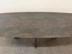 Deens ovale eettafel HPL italian stone 260x100, 100 tot 150 cm, 200 cm of meer, Ophalen of Verzenden, Zo goed als nieuw