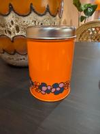 Retro oranje Brabantia Blik, Overige materialen, Gebruikt, Schaal, Rond