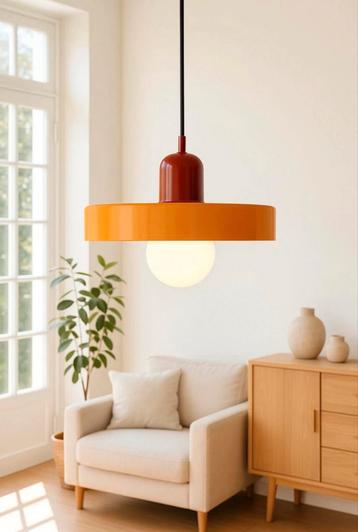 Hanglamp oranje, glas, Bauhaus retro stijl beschikbaar voor biedingen