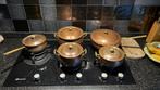 WMF Cromargan 5-delig koperen pannenset, Ophalen of Verzenden, Zo goed als nieuw, Rvs, Pannenset