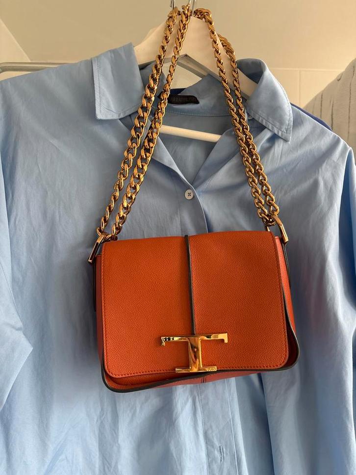 Tods Tas Leer Oranje - Zo Goed Als Nieuw!, Sieraden, Tassen en Uiterlijk, Tassen | Damestassen, Zo goed als nieuw, Handtas, Oranje