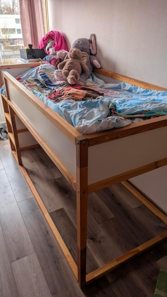 Half hoogslaper, Huis en Inrichting, Slaapkamer | Stapelbedden en Hoogslapers, Gebruikt, Hoogslaper, 90 cm, Eenpersoons, Ophalen of Verzenden