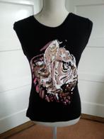 Mooi shirt met prachtige applicatie        maat S, Verzenden, Zwart, Zo goed als nieuw, Korte mouw