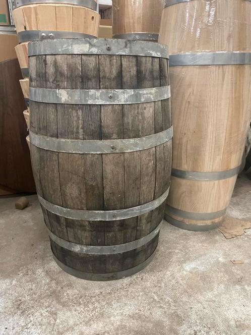 Wijnvat / Bloembak - Decoratief Gebruikt, Tuin en Terras, Bloembakken en Plantenbakken, Gebruikt, Hout, Tuin, Rond, Ophalen