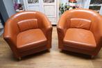 2 fauteuil, Huis en Inrichting, Fauteuils, Ophalen, Minder dan 75 cm, Leer, Zo goed als nieuw