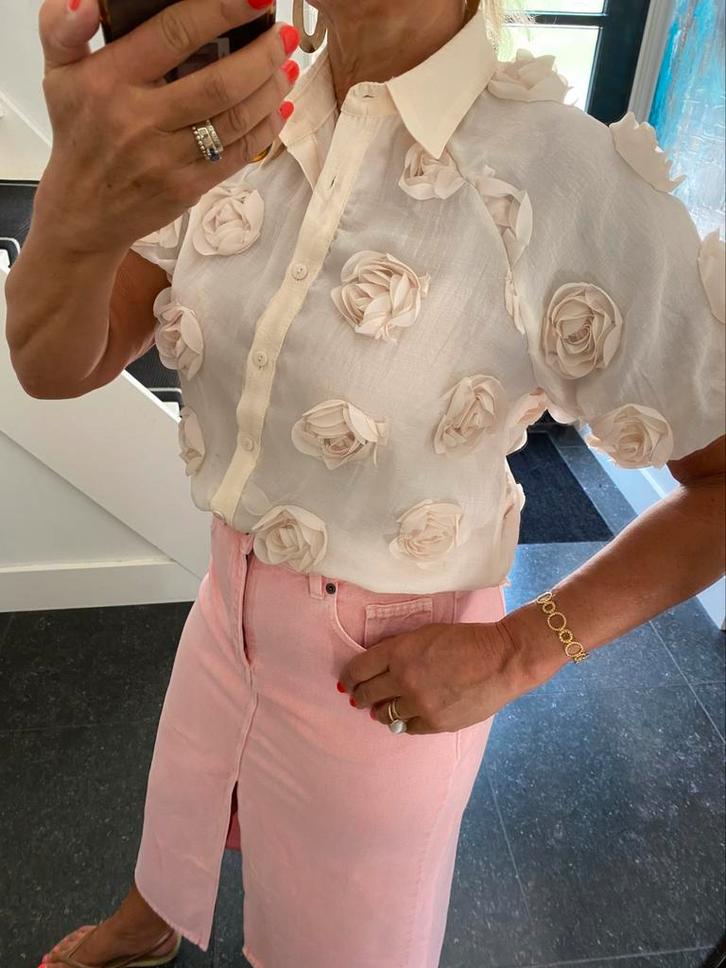 Elli White, prachtig poederrose bloesje, maat S/M, Kleding | Dames, Blouses en Tunieken, Ophalen of Verzenden