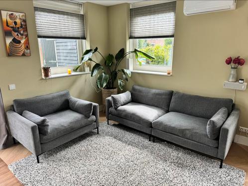 Zuiver Summer 3-zitsbank en loveseat - Antraciet, Huis en Inrichting, Banken | Bankstellen, Gebruikt, Ophalen