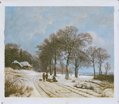 Olieverf replica B.C. Koekkoek; Winterlandschap, Antiek en Kunst, Kunst | Schilderijen | Klassiek, Verzenden