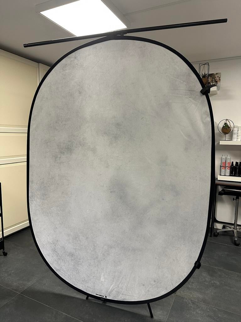 Fotografie achtergrond doek met statief, Audio, Tv en Foto, Fotografie | Fotostudio en Toebehoren, Ophalen, Zo goed als nieuw