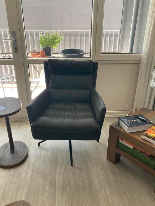 Mooie draaibare lederen fauteuil Da Vinci, donker bruin, Huis en Inrichting, Stoelen, Eén, Leer, Bruin, Ophalen