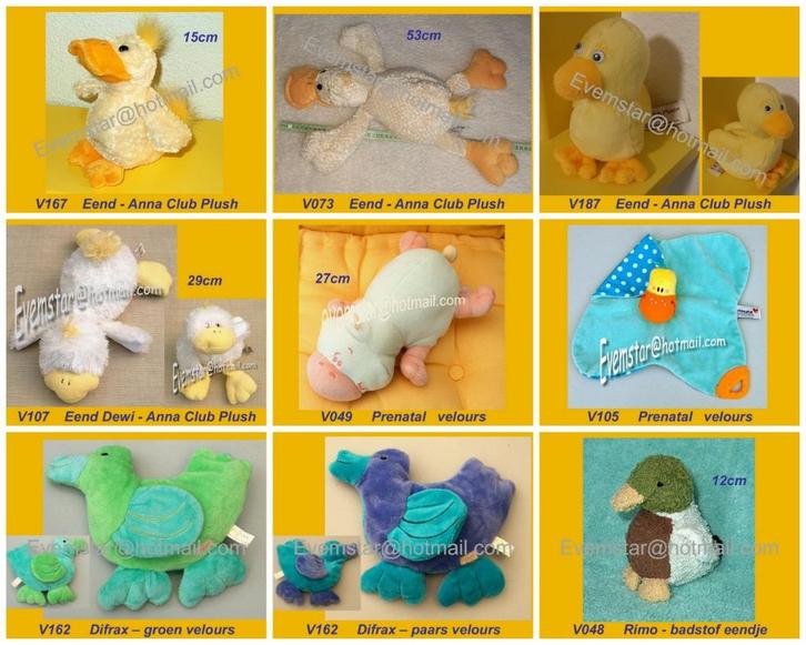 Eend Eendje Anna Club Plush Prenatal Difrax Rimo, Kinderen en Baby's, Speelgoed | Knuffels en Pluche, Zo goed als nieuw, Eend