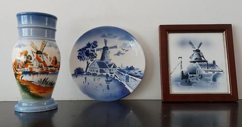 Antiek keramiek molenthema wandbord vaas tegel, Antiek en Kunst, Antiek | Keramiek en Aardewerk, Ophalen of Verzenden