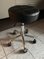 Zwarte kruk met wielen, Zwart, Ophalen of Verzenden, Zo goed als nieuw, Metaal