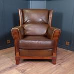 Schapenleren Art Deco  clubfauteuil, Gebruikt, 100 tot 125 cm, Hout, Ophalen of Verzenden