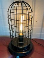 Tafellamp: korf, zwart, metaal, incl. lamp (nieuwstaat!), Ophalen of Verzenden, Zo goed als nieuw, Metaal, Minder dan 50 cm