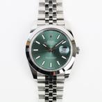 Rolex Datejust Mint Green 41 (Zeer goed/ 12-2024), Staal, Polshorloge, Ophalen of Verzenden, Zo goed als nieuw