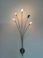 Glazen Wandlamp met Blauwe Accenten, Huis en Inrichting, Lampen | Wandlampen, Ophalen of Verzenden, Zo goed als nieuw, Glas