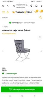4 nieuwe grijze stoelen in doos, Huis en Inrichting, Ophalen, Nieuw, Grijs