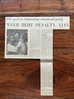 Voetbal krantenartikel Ajax PSV oktober 1973, Ophalen of Verzenden, 1960 tot 1980, Knipsel(s)