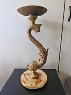 Koperen vis kandelaar met marmeren voet, Antiek en Kunst, Ophalen of Verzenden, Koper of Brons