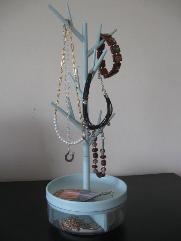 Tak sieradenstandaard met draaibare basis en opbergdoos, Sieraden, Tassen en Uiterlijk, Overige Accessoires, Zo goed als nieuw