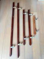 Houten trapleuningen met bevestigingbeugels, Ophalen, Gebruikt