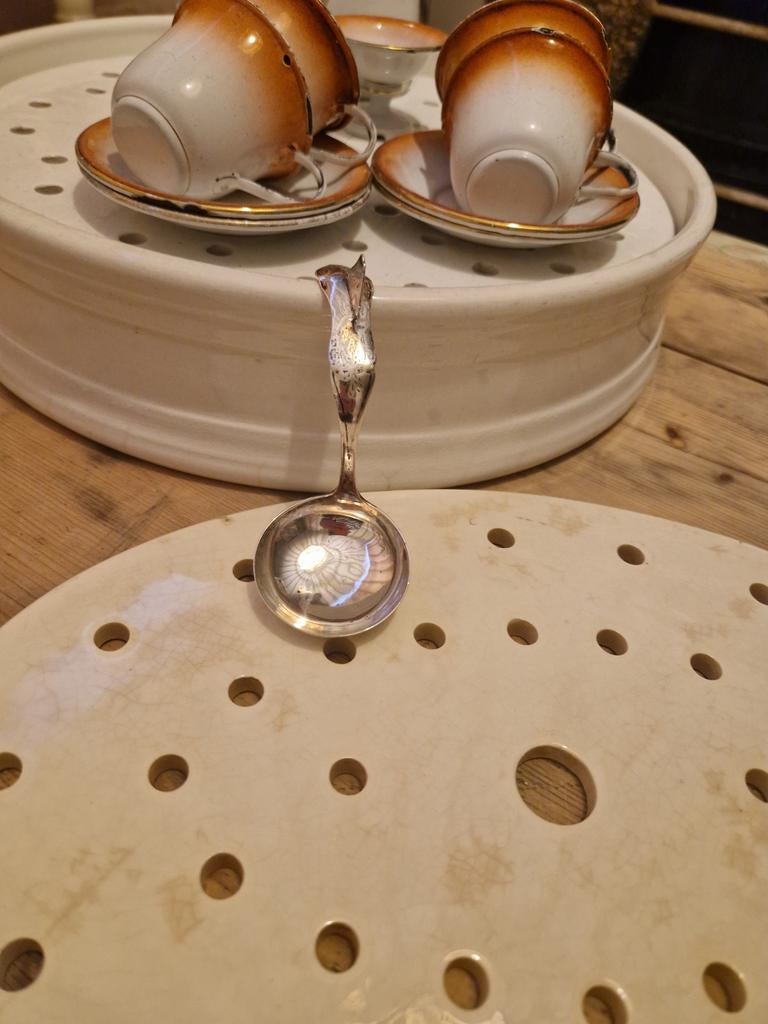 H.Hooijkaas zilveren roomlepel, Antiek en Kunst, Ophalen of Verzenden