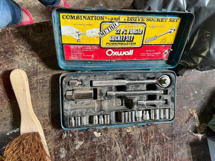 Oxwall Powermaster dopsleutelset (vintage, compleet) 🔧, Doe-het-zelf en Verbouw, Gereedschap | Handgereedschap, Gebruikt, Ophalen