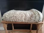 Naturel / licht bruingrijs wolmix plaid / deken / sprei, Huis en Inrichting, Ophalen of Verzenden, Zo goed als nieuw