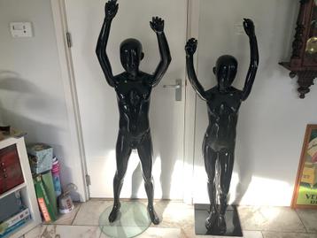 SET Glans Zwarte Mannequin paspop - Hans Boodt jongen-meisje beschikbaar voor biedingen