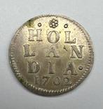 Holland. Duit 1702 afslag in zilver, Postzegels en Munten, Munten | Nederland, Ophalen of Verzenden, Vóór koninkrijk, Overige waardes