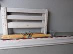 Wit houten bedframe, 85 tot 100 cm, Gebruikt, Ophalen of Verzenden, Lattenbodem