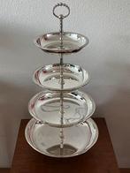 Grote verzilverde Etagère - 4 Verdiepingen, Ophalen of Verzenden, Gebruikt