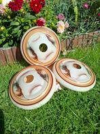 Vintage opaline lampenkappen, gemarmerd, Ophalen of Verzenden, Bruin, Rond, Minder dan 25 cm